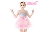 Kids Ballet Dance Costume Party Pink Dress Camisole Sequin Big Bow For Girls