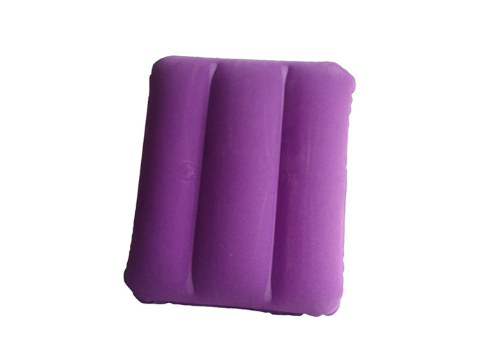 Rectangle Comfortable Inflatable PVC Flocking Custome Travel Neck Pillow