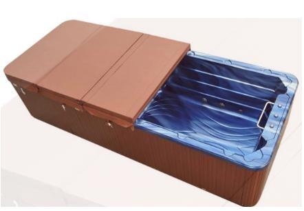 Buy cheap Lockable Swim Spa Covers Folded Hot Tub And Spa Covers Light Brown Color from wholesalers