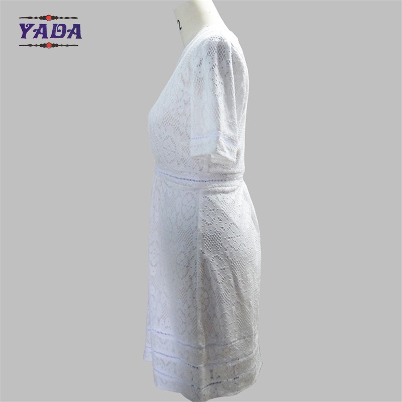Fashion lace kate middleton wrap shirt dress plus size for women elegant
