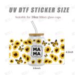 UV DTF Cup Wrap Transfers Custom Logo Libbey Glass Tumbler For Mama'S Day