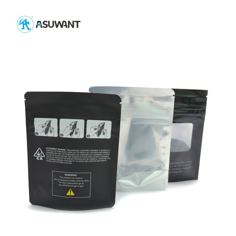 Biodegradable Child Proof Zipper Bags Weed Aluminum Foil Bag Runts Exit Bags