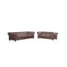 Buy cheap Classic Oil Wax Vintage Dark Brown Leather Sofa Living Room Commercial Furniture from wholesalers