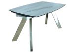 2.1 Meter Stainless HPL Dining Table , Modern Horsebelly Extension Dining Table
