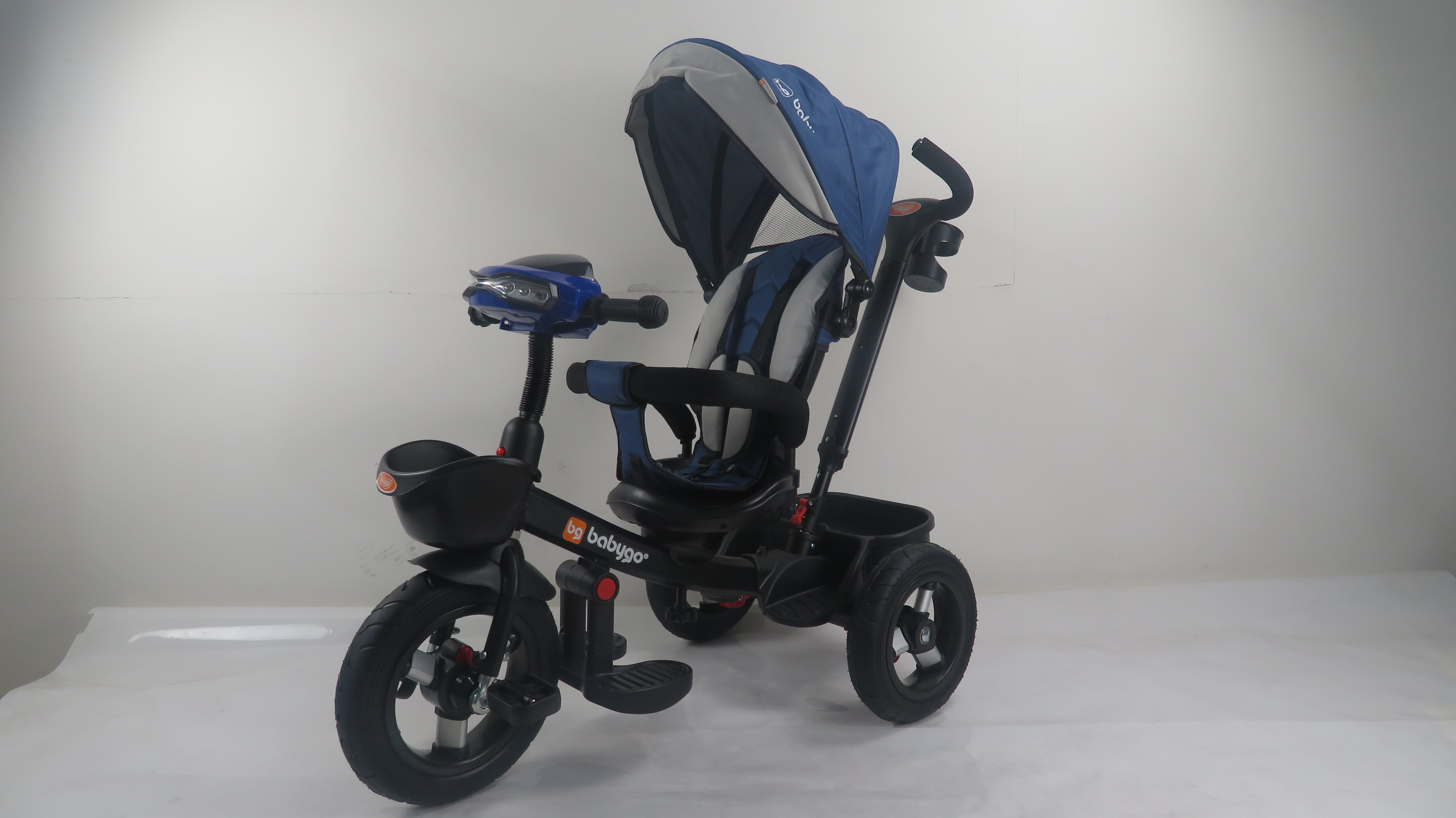 Stroller Octagonal Tube 4-In-1 Aluminum Alloy Explosion-Proof Wheels Front 10 Rear 8 With Music Head