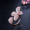 Buy cheap Fashion Flower Finger Ring Band Dazzling Brilliant CZ Stone Flower Ring Setting Classic Wedding Ring Anniversary Gift from wholesalers