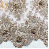 Buy cheap Beaded Wedding Dress Lace Fabric 135cm Width Handmade Embroidery 1 Yard from wholesalers