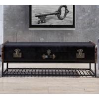 Buy cheap Iron Frame Black Television Stand , Living Room TV Stand Vintage Slate Leather product