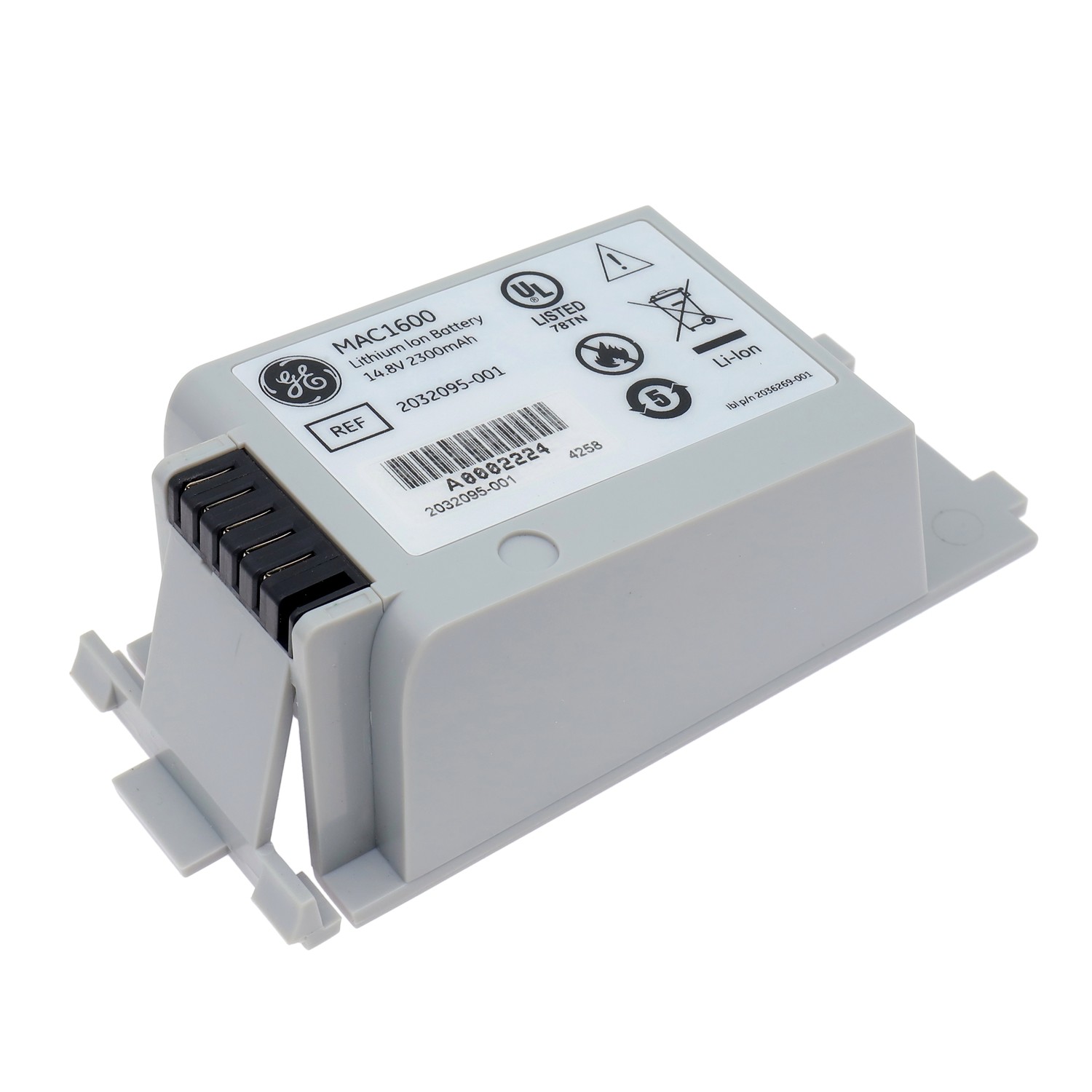 GE MAC1600 ECG Machine Battery 14.8V 2.3Ah 37Wh REF 2032095-001