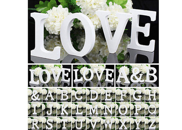 8CM White Wooden Wooden Crafted Gifts 27 letters Modern English Alphabet Decoration