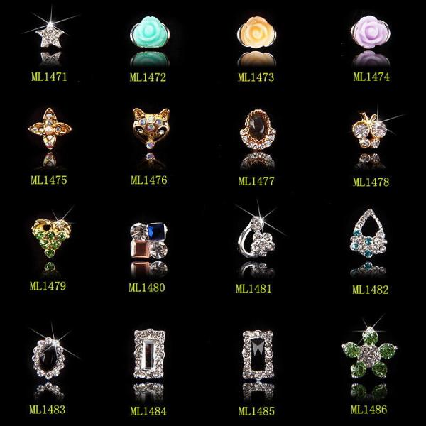 Buy cheap Hot NEW Wholesale Alloy Jewelry 3D Nail Art Jewelry Nail rhinestones Sticker Supplier Number ML1471-1486 from wholesalers