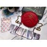 Buy cheap GG Marmont Wave Round Full Leather Chain Bag Soft Leather 18.5cm Length from wholesalers