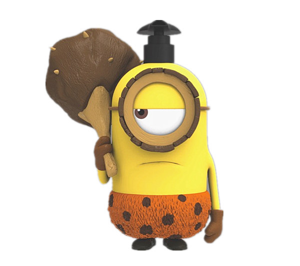 5 - 7 Inch Height Yellow Color Minions Cartoon Shampoo Bottle Made By PVC / ABS Material