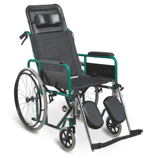 Buy cheap Green Folding Reclining Wheelchair , Steel Frame wheelchair With Powder Coating from wholesalers