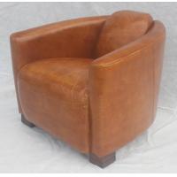 Buy cheap Vintage Style Tub Genuine Cow Leather Armchair For Club Office Home product