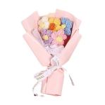Knited Pile Flower Variety Handmade Mini Yarn Bouquet for Birthday Surprises