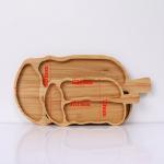 Handpainted Irregular Wooden Platters And Trays Leaves Shaped Bamboo Platters