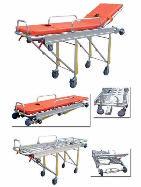 Hospital Medical Adjustable Patient Trolley Aluminum Alloy Emergency Rescue