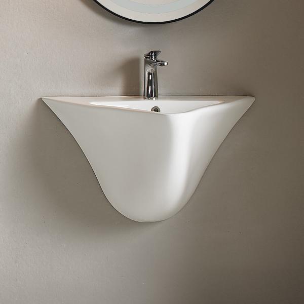 Buy cheap Modern Ceramic Bathroom Basin Wall Mounted Seamless One Piece from wholesalers