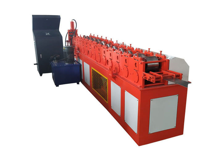 Ending Slat Steel Roller Shutter Door Roll Forming Machine Orange Color Productivity 15-20 M/Min