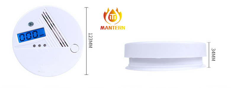 LCD Display Carbon Monoxide Monitor Low Battery Warning Easy Installation
