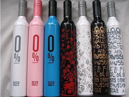 Buy cheap Promotional Reverse Folding Umbrella Wine Bottle Shape 180T Polyester Pongee Fabric from wholesalers