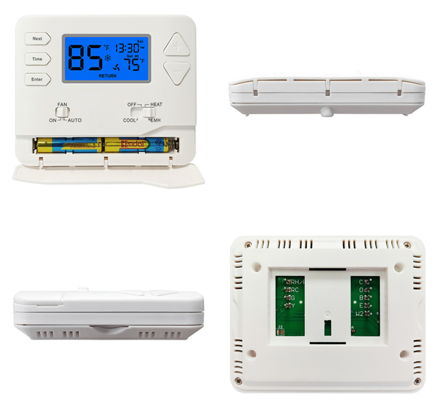 24 Volt Heating / Cooling Digital Room Thermostat Battery Operated For Heat Pump
