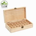 32 Holes Recyclable Aromatherapy Oil Storage Box Pine Wood Laser Engrave Gift