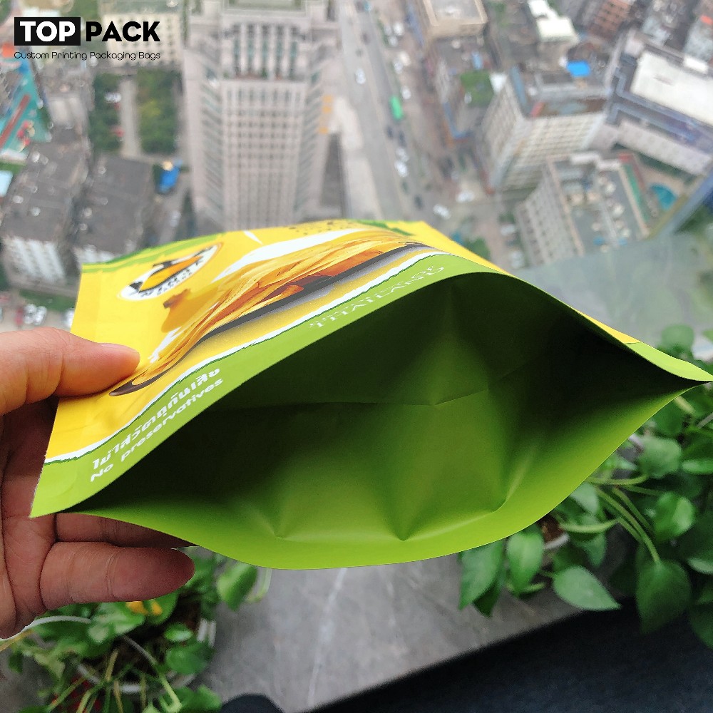 Resealable Stand Up Food Packaging Pouches Heat Seal Top Gravure Printing