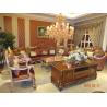 Buy cheap Four Seater Carved Wood Chesterfield Velvet Sofa Set Antique Oak Frame ISO9001 from wholesalers