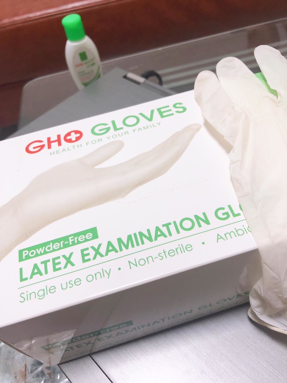100pcs/Box Powder Free Natural Latex Examination Gloves Milk White