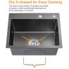 Buy cheap 22 x 18 Inch SUS304 Topmount Single Bowl Stainless Kitchen Sink from wholesalers