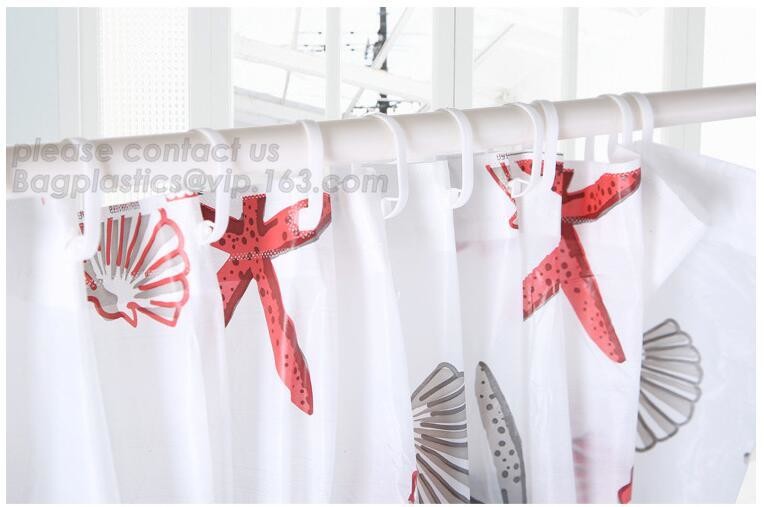 Transparent 3D Shower Curtain With Magnet, Quality Plastic Bathroom Shower Curtain, Holiday Shower Curtain, Bathroom cus