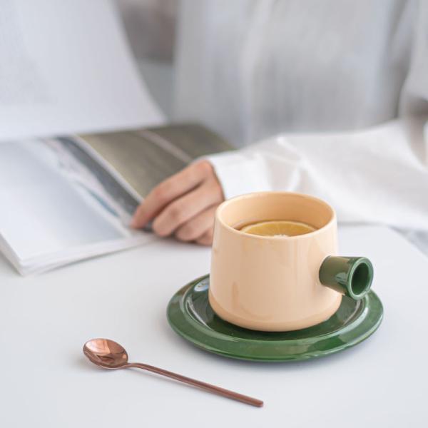 Ceramic Tea Cups And Saucer Sets With Custom Colors Glazed For Restaurant Coffee