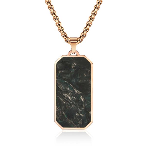 Buy cheap Fashion Forged Carbon Fiber Pendant Gold Green Prayer Choker Men's Necklaces Jewelry from wholesalers