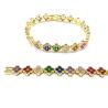Buy cheap Rainbow Brass Gold Tennis Bracelet OEM ODM Cubic Zirconia Tennis Bracelet from wholesalers
