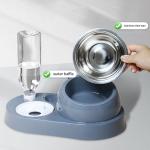 Pet Bowls Feeders 4 in 1 Combination Stainless Steel/Ceramic Dog Cat within LCD