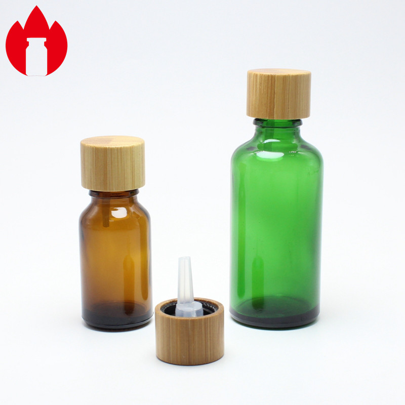 18mm Bamboo Plastic Screw Top Cap With Plastic Stopper