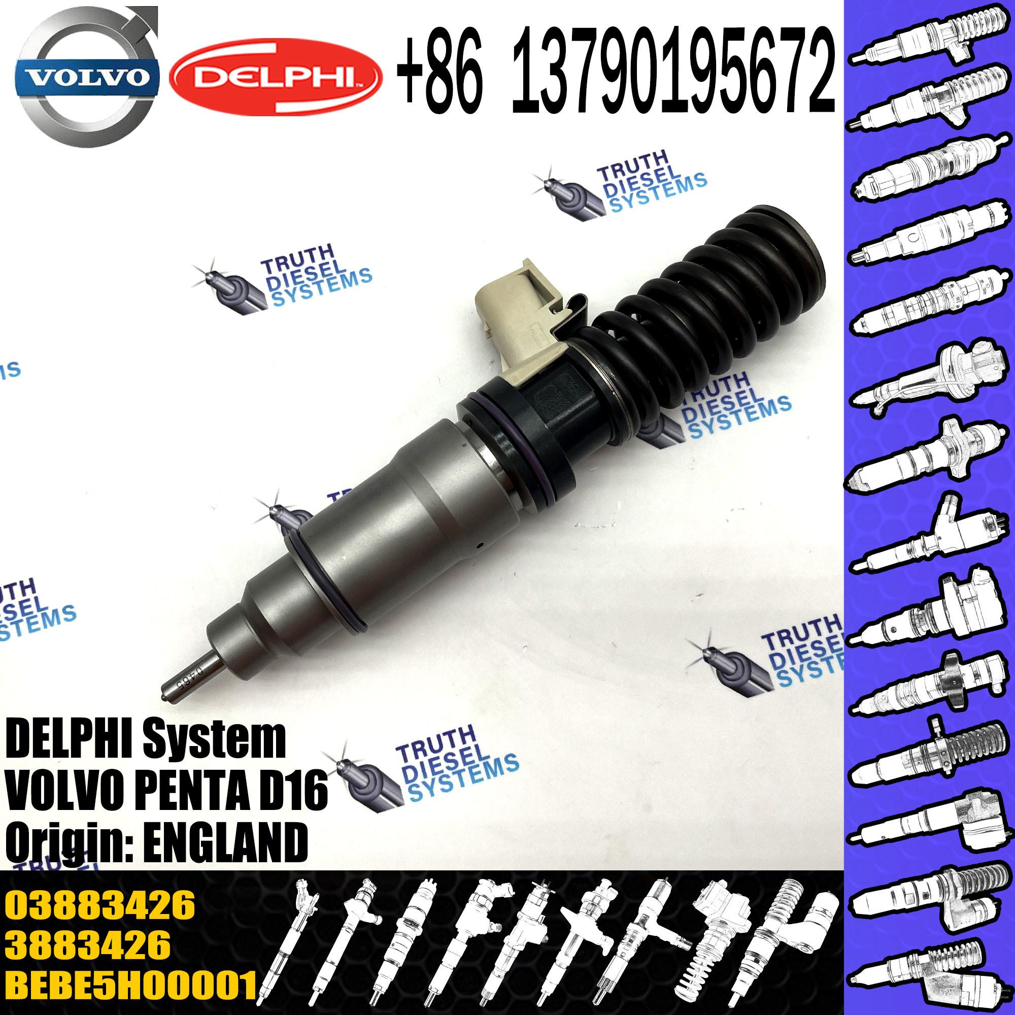 3801144 03883426 10.5 MM BORE L263PBC ,E3.24 VOL/ VOL PENTA/ VOL TRUCK VOL PENTA D16