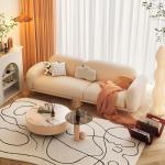 Apartment Flannel 3 Seater Living Room Sofa Sectional Simple Modern Furniture
