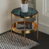 Buy cheap Stainless Steel Two Tier Set Bed Side Tables Golden Frame Round Marble from wholesalers