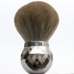 Large Powder Kabuki Makeup Brush Super Soft Easy Grip Shiny Silver