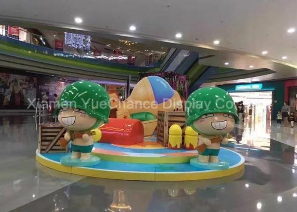 Buy cheap Soldier Shape Life Size Cartoon Statues , Custom Fiberglass Statues Green Color from wholesalers