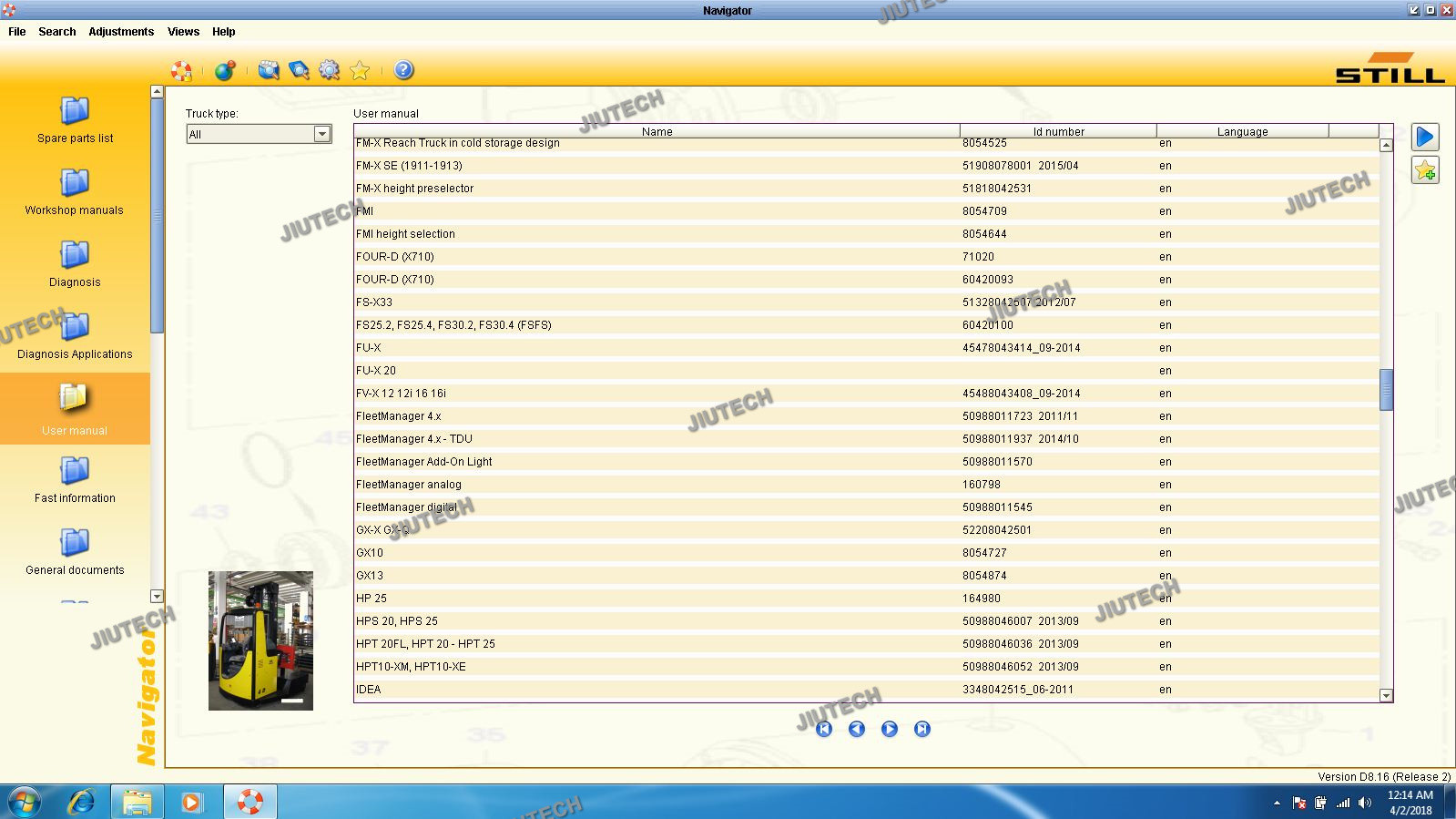 Forklift For Still Incado Box Diagnostic Kit for STILL STEDS Navigator forklift Diagnostic tool +Getac F110 tablet