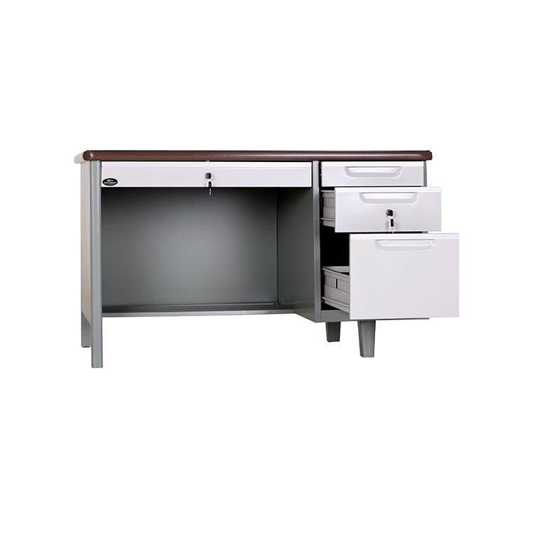 New Designs Modern Furniture Steel Secretary Office Table With Two Pedestals Steel