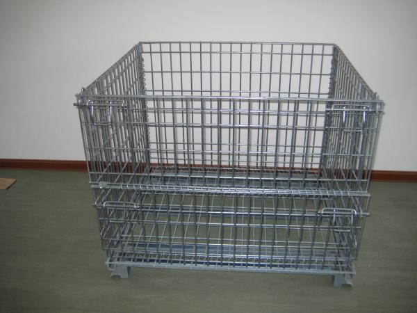 Buy cheap Heavy Duty Galvanized Metal Storage Cage / Folding Wire Mesh Container For Wearhouse from wholesalers