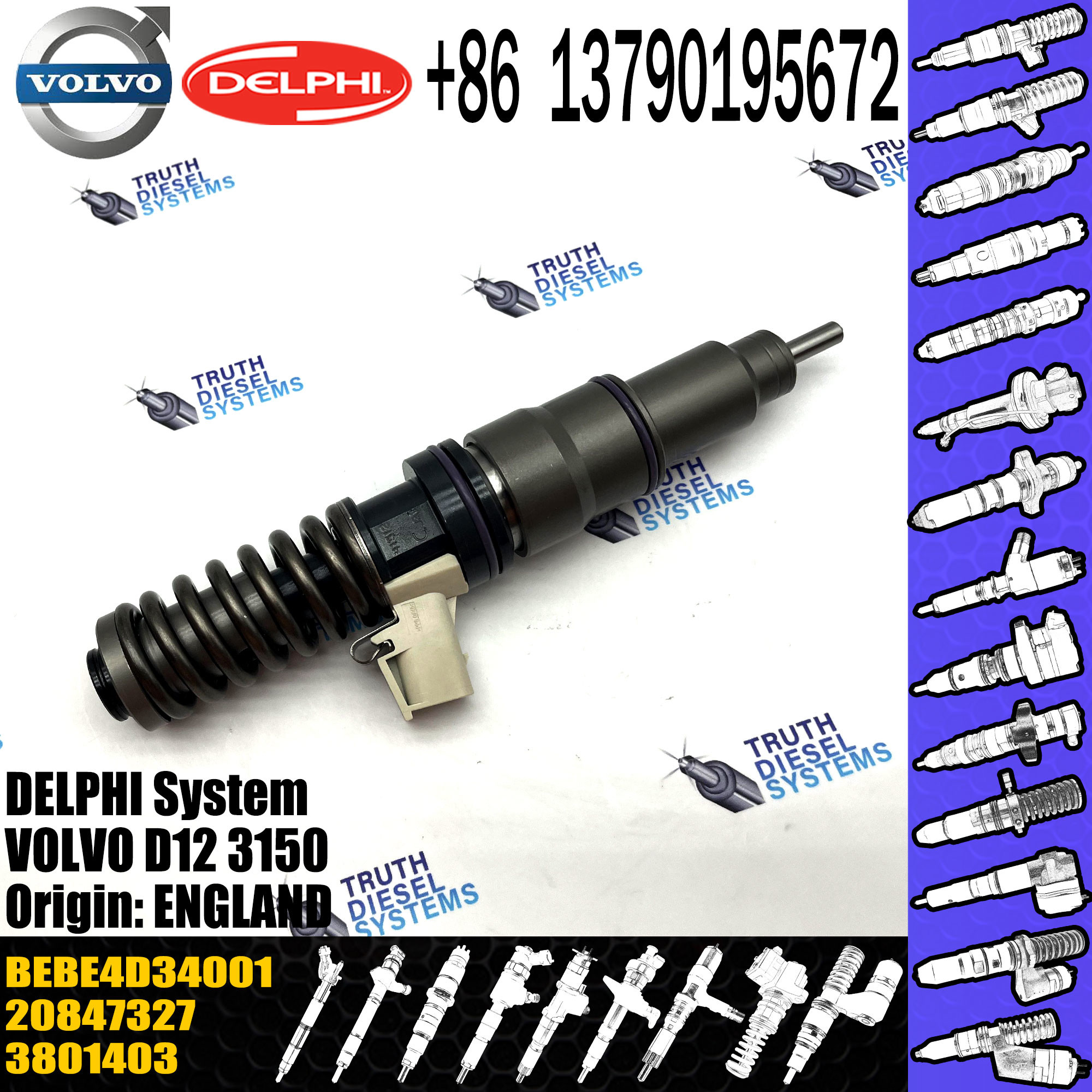 Diesel Fuel Injector 20847327 BEBE4D03201 BEBE4D03001 BEBE4D3101 BEBE4D34001 E3.18
