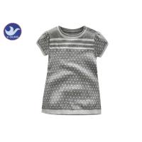 Buy cheap Stripes Dots Jacquard Girls Knitted Dress Short Sleeves Button Closure Shoulder product