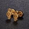 Buy cheap Fashion Music Note Stainless Steel Stud Earrings For Women men Gold /Black/steel Color Punk Female Daily Jewelry Gift from wholesalers
