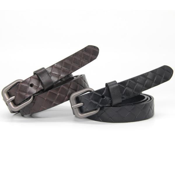 Buy cheap Ladies Genuine Leather Skinny Belt Embossing Fake Braiding Pattern from wholesalers
